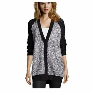 Elizabeth And James Knit Wool Blend Boyfriend Cardigan Sweater